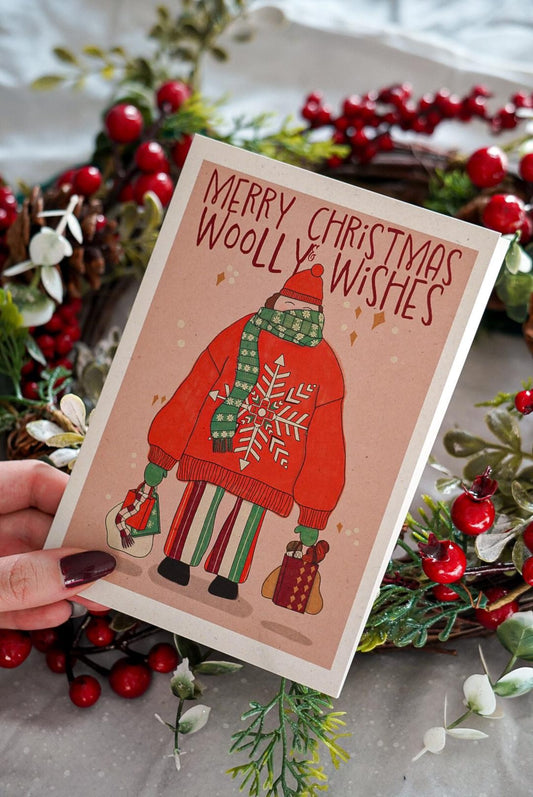 Wolly Wishes Christmas Card