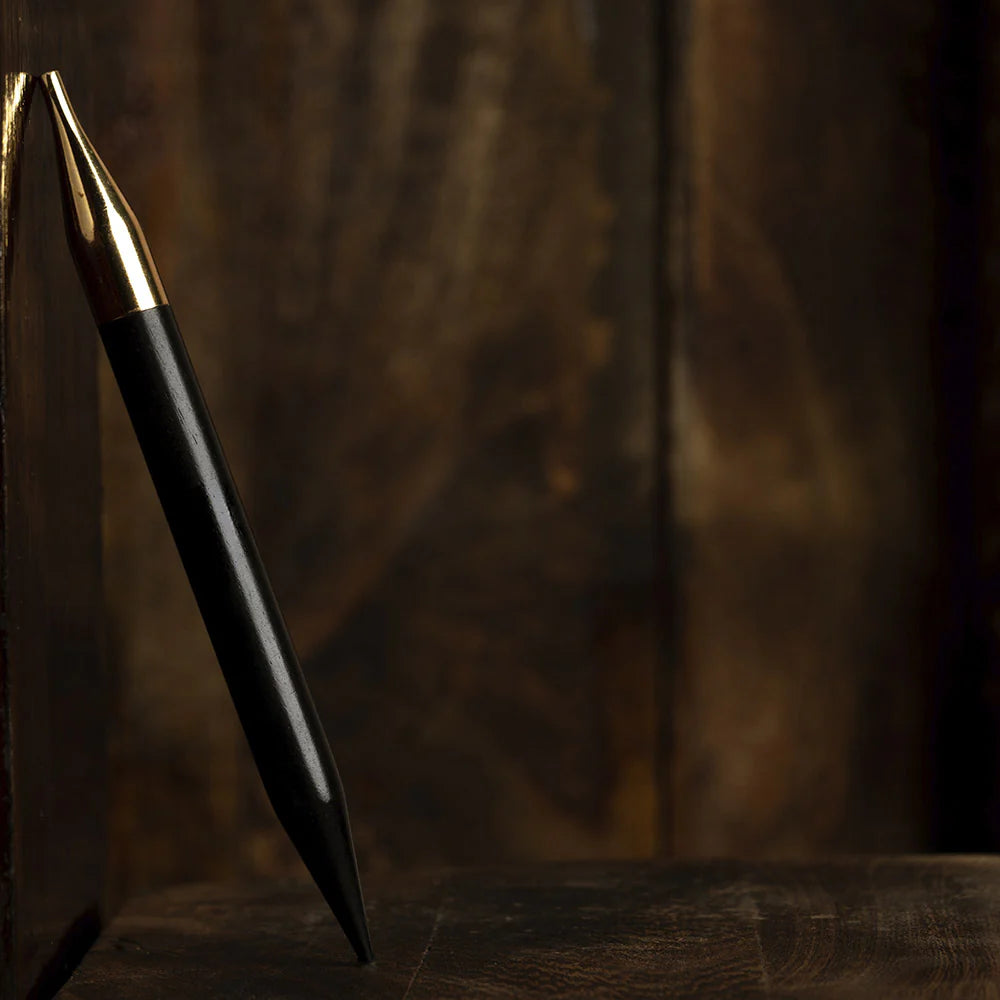 Lantern Moon Interchangeable Knitting Needle tips in ebony wood. Available to buy from The Knit Lounge UK wool shop.