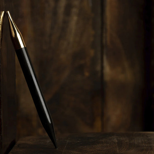 Lantern Moon Interchangeable Knitting Needle tips in ebony wood. Available to buy from The Knit Lounge UK wool shop.
