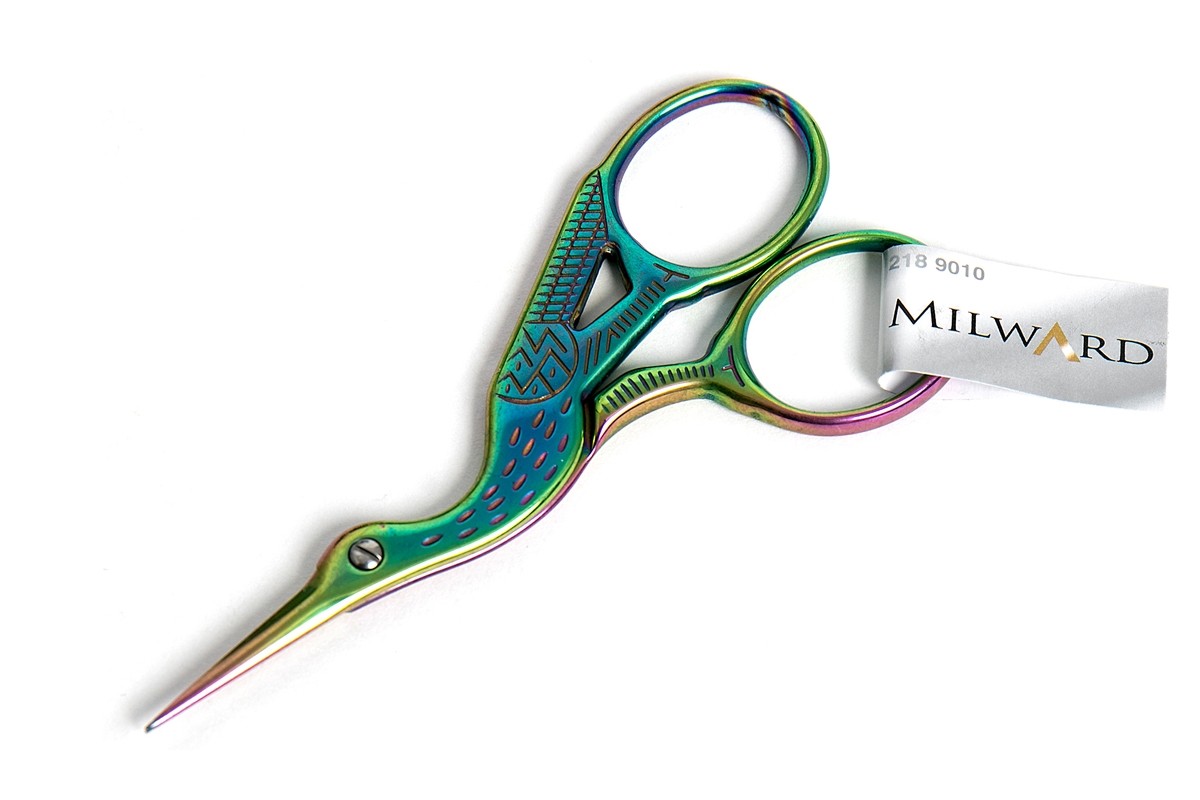 Milward Rainbow Stork Scissors is available to purchase from The Knit Lounge UK knit shop