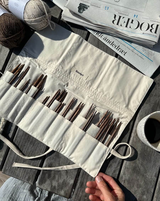 PetiteKnit Knitter's Needle Case - Interchangeable Needles in natural Cotton from The Knit Lounge yarn shop UK