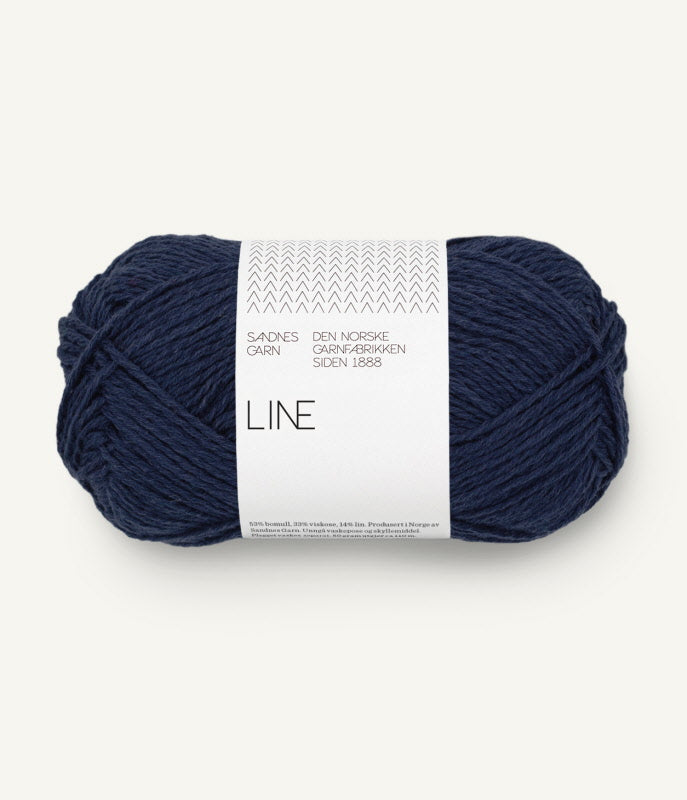 Sandnes Garn Line in 6073 - Seaside Navy from UK wool shop The Knit Lounge.