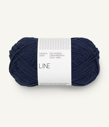 Sandnes Garn Line in 6073 - Seaside Navy from UK wool shop The Knit Lounge.