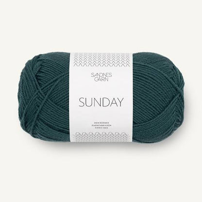 Sunday by Sandnes Garn in shade Midnight Teal 7281 available at The Knit Lounge UK yarn shop.