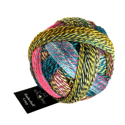Zauberball Crazy by Schoppel Wolle in shade 2389 Anniversary Party. Buy now at The Knit Lounge UK yarn shop.