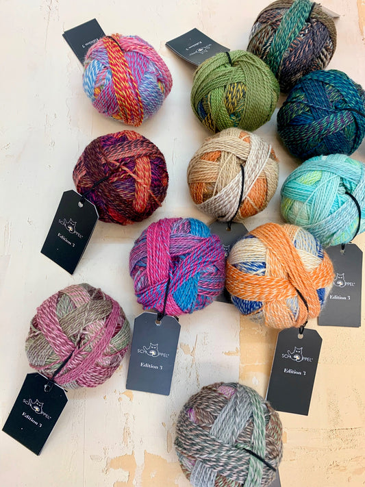 Edition 3 sport weight yarn from Schoppel Wolle available at The Knit Lounge UK.