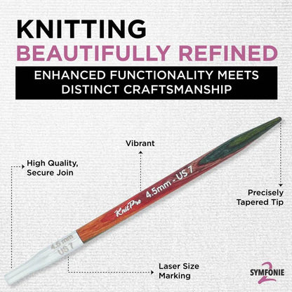 KnitPro Symfonie 2 | Interchangeable Knitting Needle Tips (5")
